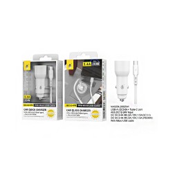 CARGADOR RÁPIDO PARA COCHE ONEPLUS NA0254 BL CON CABLE MICRO USB BLANCO CARGADOR RÁPIDO PARA COCHE ONEPLUS NA0254 BL CON CABLE MICRO USB BLANCO